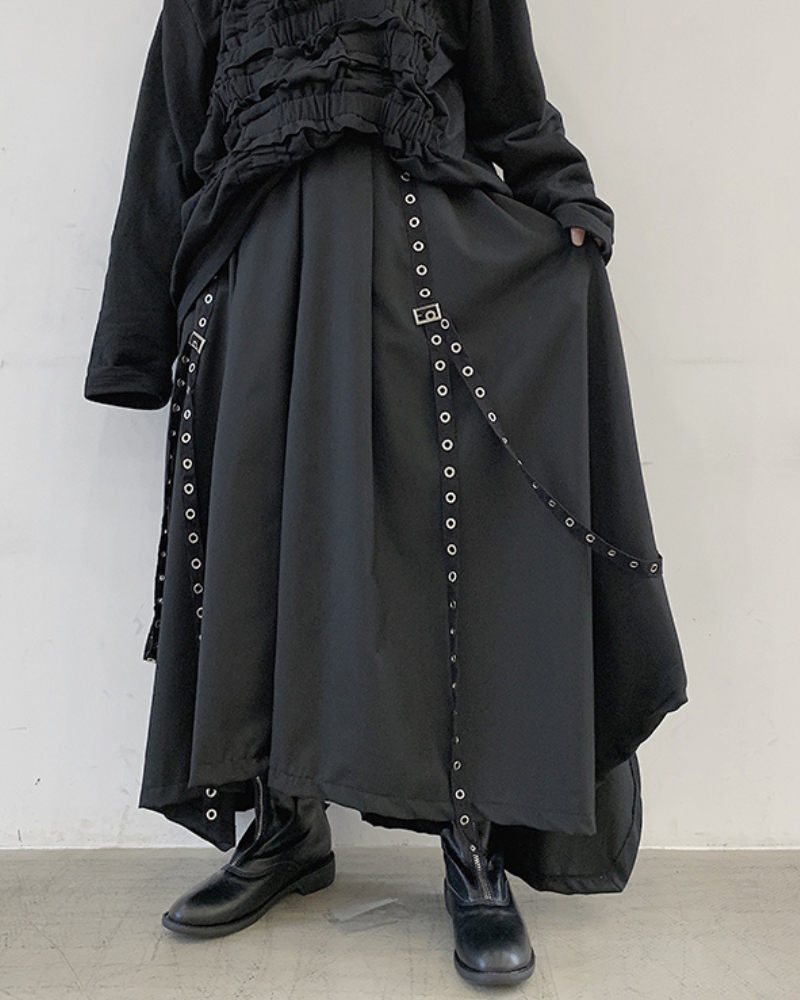 Pantalons Hakama Urbains Chic -  mode moderne - Pantalons Hakama Urbains Chic pour un Style Contemporain