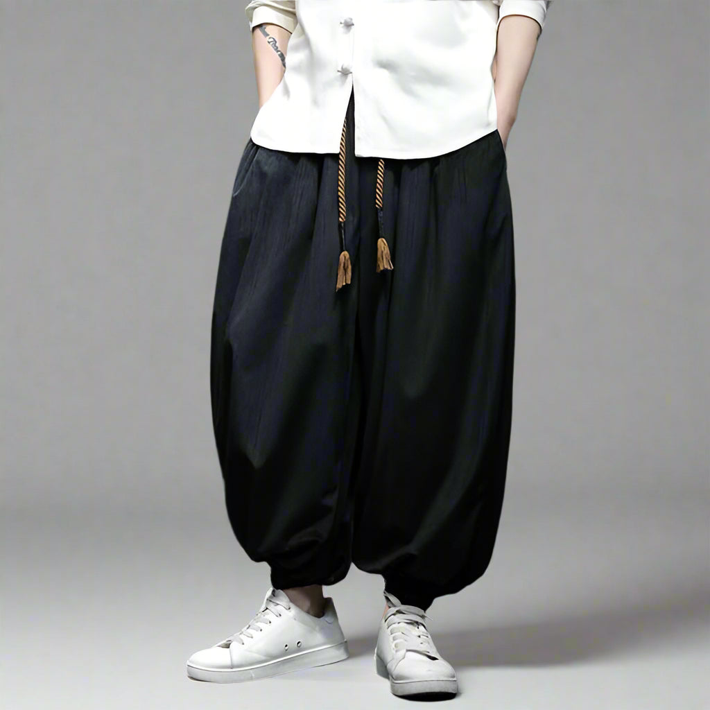 Pantalons Hakama Urbains Tendance - style streetwear Harajuku - Pantalons Hakama Urbains Confortables et Tendance
