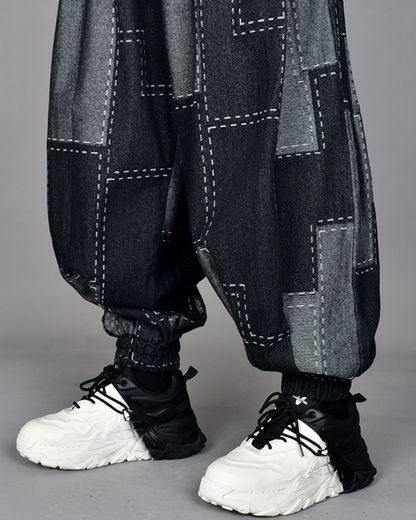 Pantalons Harem à Carreaux Chic -  techwear - Pantalons Harem à Carreaux Chic pour un Style Polyvalent