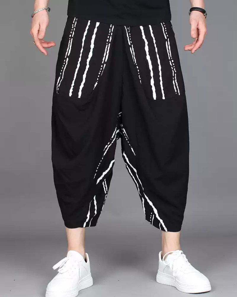 Pantalons Harem Colorblock Chic -  mode japonaise - Pantalons Harem Colorblock Chic pour un Style Unique