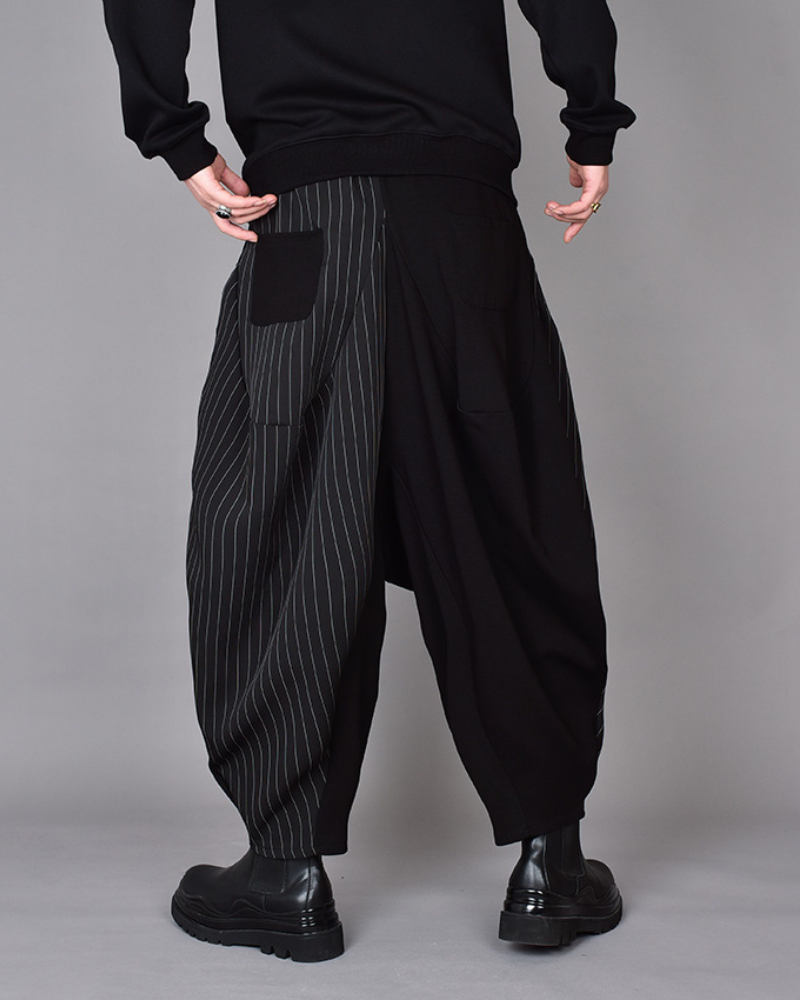 Pantalons Harem Colorblock Chic - pantalons techwear - Pantalons Harem Colorblock Chic pour un Style Unique