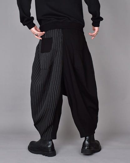 Pantalons Harem Colorblock Chic - pantalons techwear - Pantalons Harem Colorblock Chic pour un Style Unique