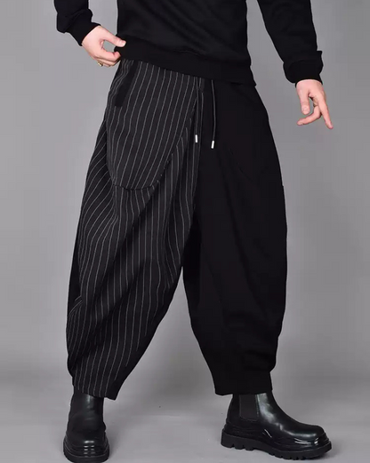 Pantalons Harem Colorblock Chic -  techwear - Pantalons Harem Colorblock Chic pour un Style Unique
