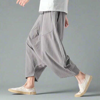 Pantalons Harem Japonais Chic -  cordon de serrage ajustable - Pantalons Harem Japonais pour Élégance et Confort