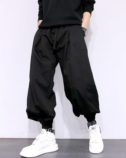Pantalons Harem Japonais Chic -  couleur noire - Pantalons Harem Japonais Chic pour un Style Épuré