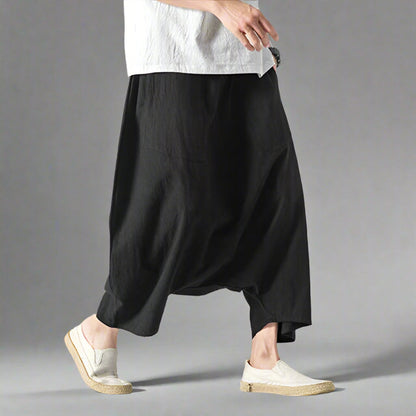 Pantalons Harem Japonais Chic -  lavable en machine - Pantalons Harem Japonais pour Élégance et Confort