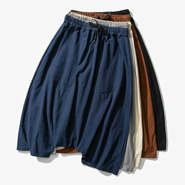 Pantalons Harem Japonais Chic -  taille asiatique - Pantalons Harem Japonais pour Élégance et Confort