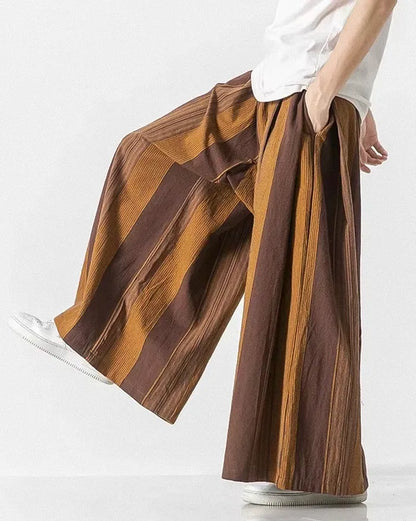 Pantalons Japonais Élégants pour Tous -  coton - Pantalons Japonais Élégants à Jambes Larges pour Confort