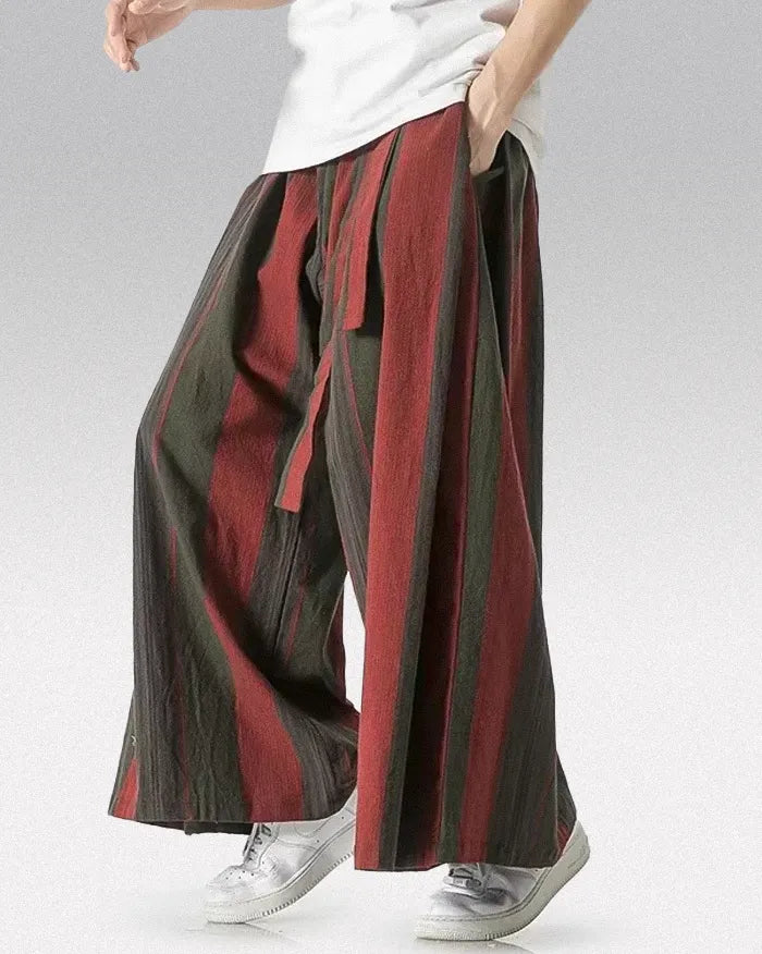 Pantalons Japonais Élégants pour Tous - pantalons - Pantalons Japonais Élégants à Jambes Larges pour Confort