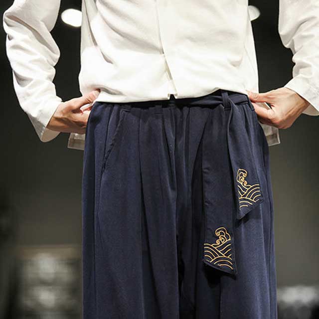 Pantalons Jogging Orientaux Stylés -  vêtements confortables - Pantalons Jogging Japonais à Jambe Large pour Confort