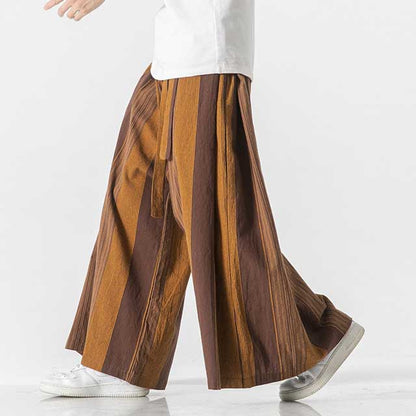 Pantalons Large en Lin Élégants - pantalons hakama décontractés - Pantalons Large en Lin Élégants pour un Confort Optimal