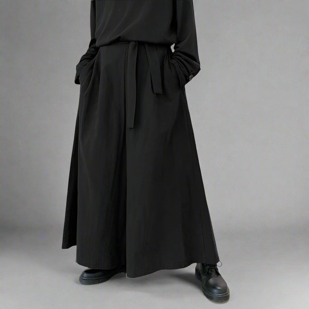 Pantalons larges fluides et élégants - pantalons larges - Pantalons larges Hakama confortables et stylés