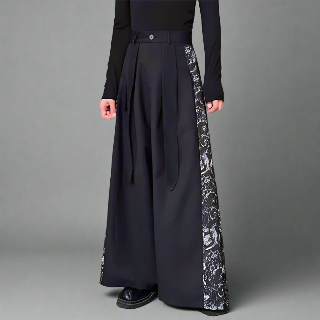 Pantalons larges à panneaux chics - pantalons hakama - Pantalons larges à panneaux Hakama pour un style moderne