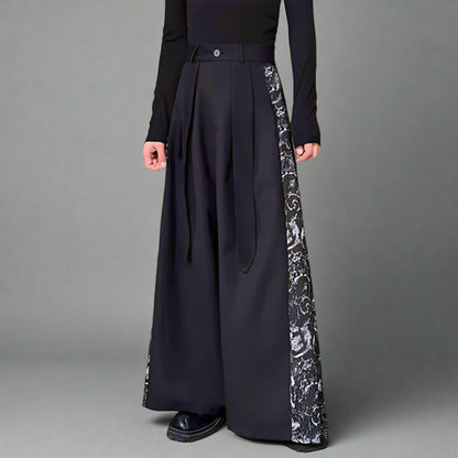 Pantalons larges à panneaux chics - pantalons hakama - Pantalons larges à panneaux Hakama pour un style moderne