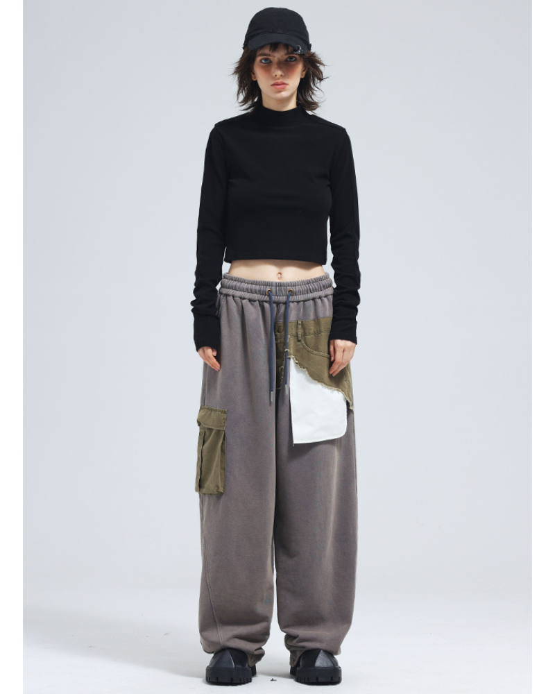 Pantalons larges unisexes élégants -  taille ajustable - Pantalons larges unisexes gris inspirés du Techwear