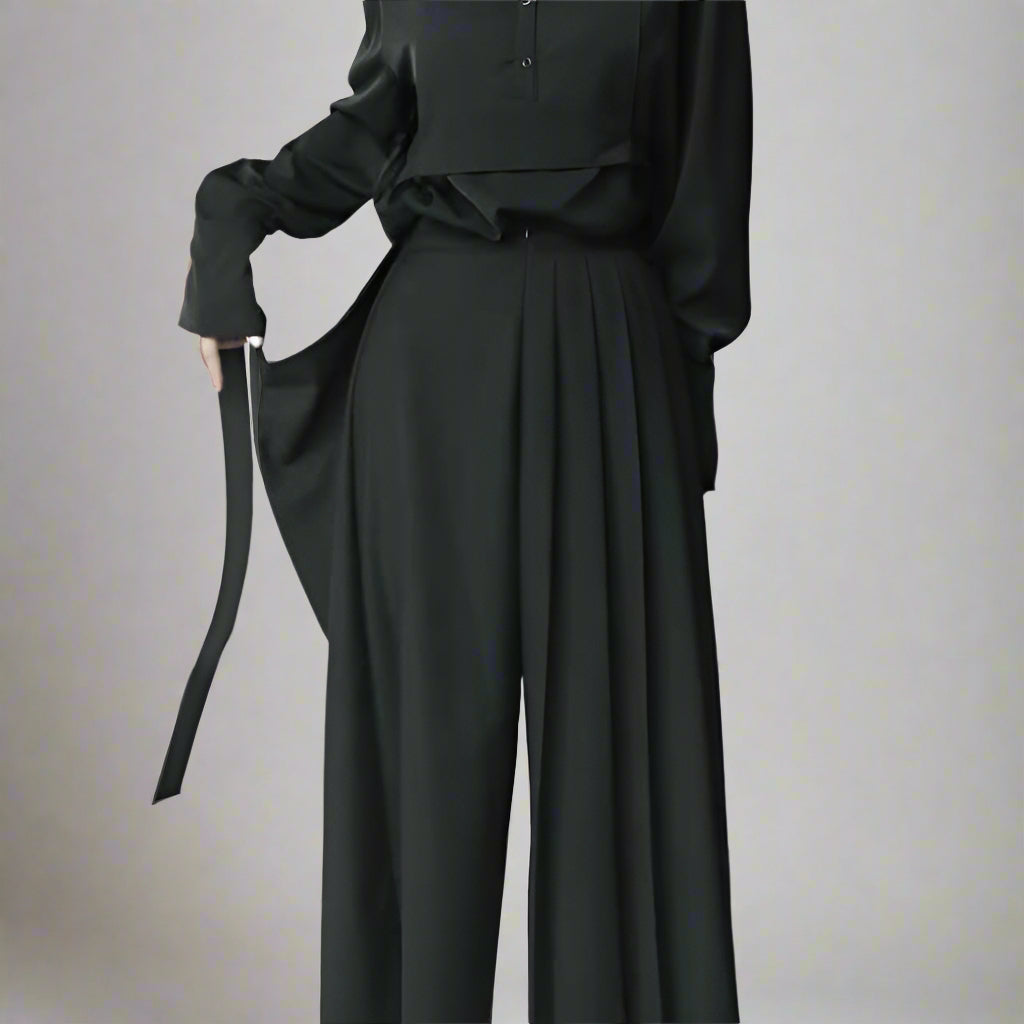 Pantalons Élégance Sans Effort -  mode confortable - Pantalons Élégance Hakama au Style Chic et Confortable