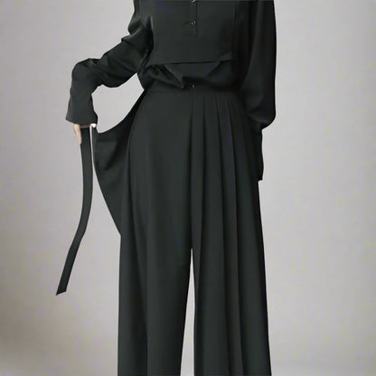 Pantalons Élégance Sans Effort -  mode confortable - Pantalons Élégance Hakama au Style Chic et Confortable