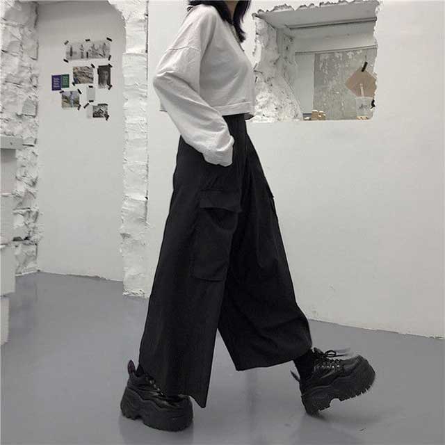 Pantalons Élégants et Amples -  pantalons en coton - Pantalons amples Hakama unisexe pour un style décontracté