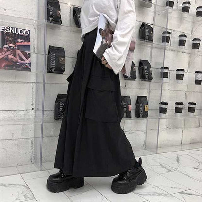 Pantalons Élégants et Amples -  streetwear - Pantalons amples Hakama unisexe pour un style décontracté