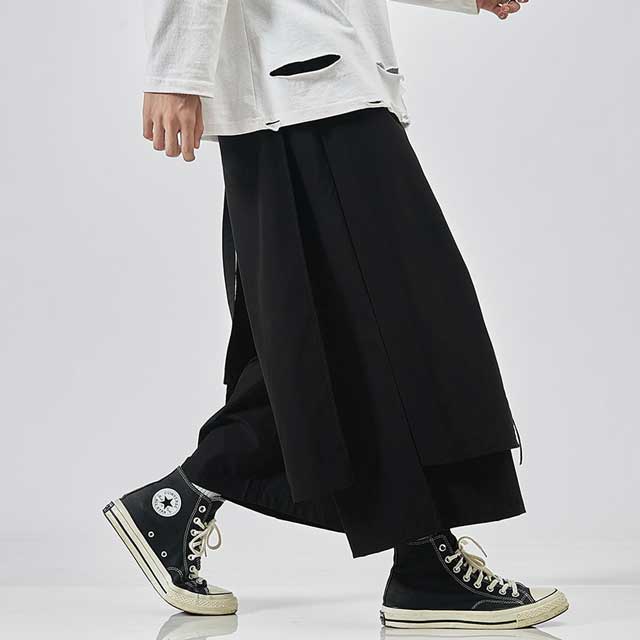 Pantalons Élégants Inspirés du Japon -  streetwear - Pantalons Hakama Japonais Amples et Confortables