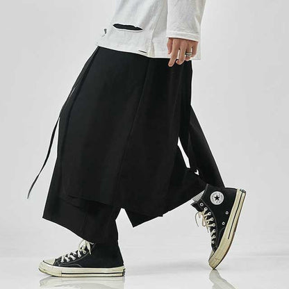 Pantalons Élégants Inspirés du Japon -  taille asiatique - Pantalons Hakama Japonais Amples et Confortables