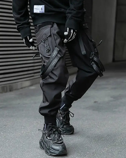 Pantalons Noirs à Bretelles pour le Style - pantalons - Pantalons Noirs à Bretelles pour un Style Décontracté