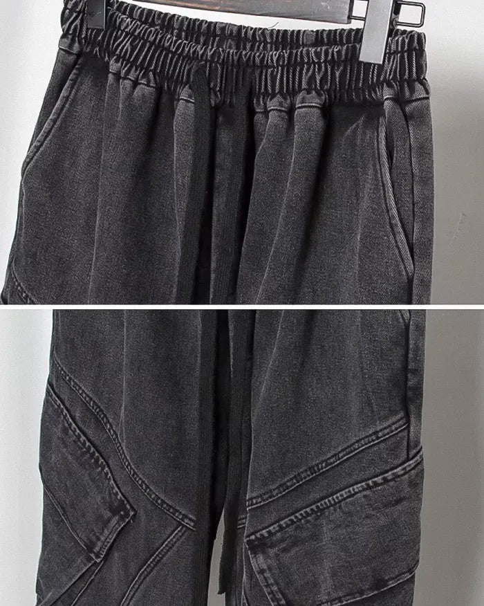 Pantalons Noirs Lavés Chic - pantalons confortables - Pantalons Noirs Lavés Chic pour un Style Urbain