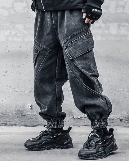 Pantalons Noirs Lavés Chic -  pantalons en denim - Pantalons Noirs Lavés Chic pour un Style Urbain
