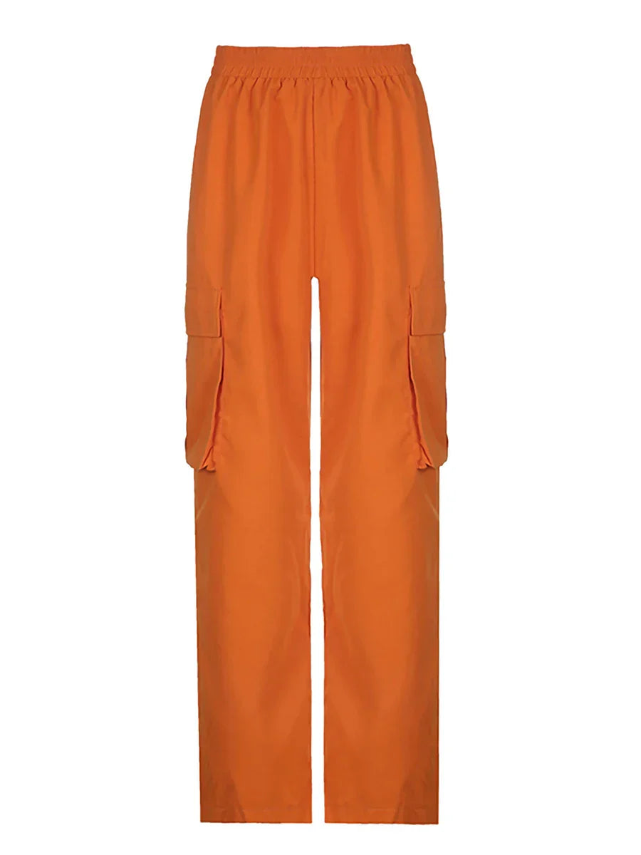 Pantalons Parachute Orange -  confort - Pantalons Parachute Orange pour un Style Streetwear Unique