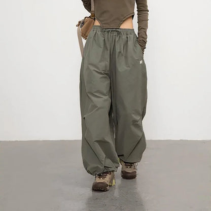 Pantalons Parachute Verts - pantalons Y2K - Pantalons Parachute Verts Y2K pour un Style Urbain