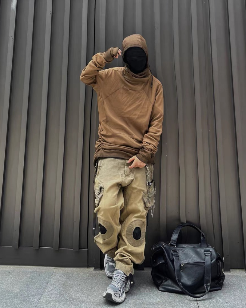 Pantalons Quotidiens Multi-Poches Robustes -  esthétique - Pantalons Cargo Multipoches pour Style Techwear