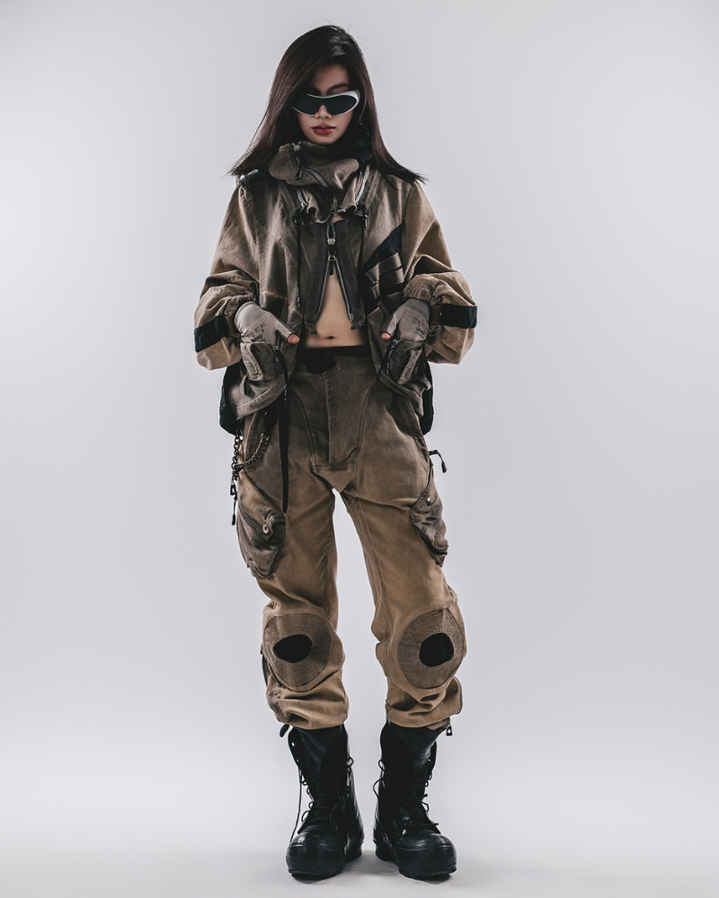 Pantalons Quotidiens Multi-Poches Robustes -  pantalons en polyester - Pantalons Cargo Multipoches pour Style Techwear