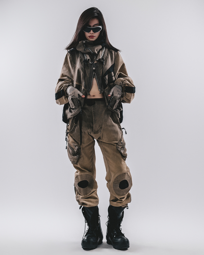 Pantalons Quotidiens Multi-Poches Robustes -  pantalons en polyester - Pantalons Cargo Multipoches pour Style Techwear