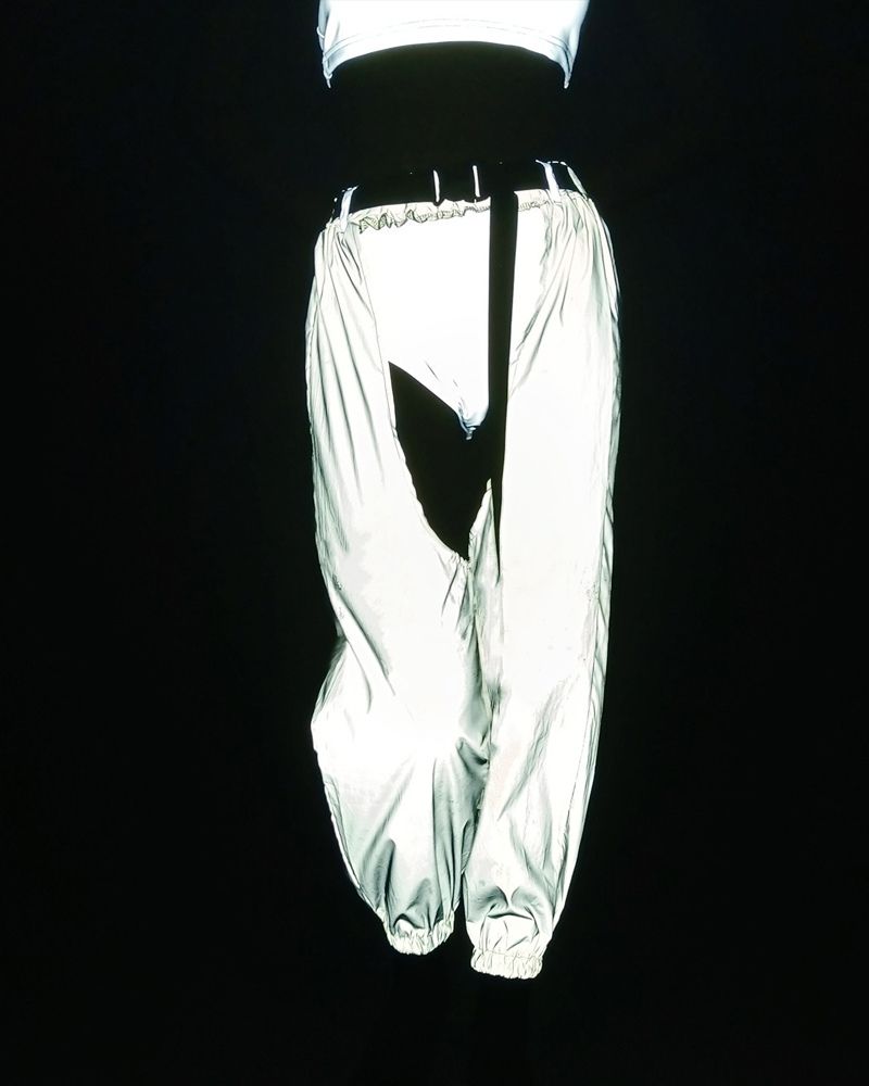 Pantalons Rave Lumineux dans le Noir -  lumineux - Pantalons Rave Lumineux Noir avec Entrejambe Ouvert