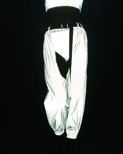 Pantalons Rave Lumineux dans le Noir -  lumineux - Pantalons Rave Lumineux Noir avec Entrejambe Ouvert