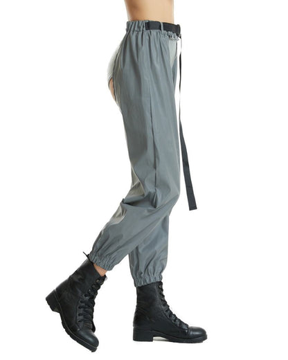 Pantalons Rave Lumineux dans le Noir -  pantalons de soirée - Pantalons Rave Lumineux Noir avec Entrejambe Ouvert