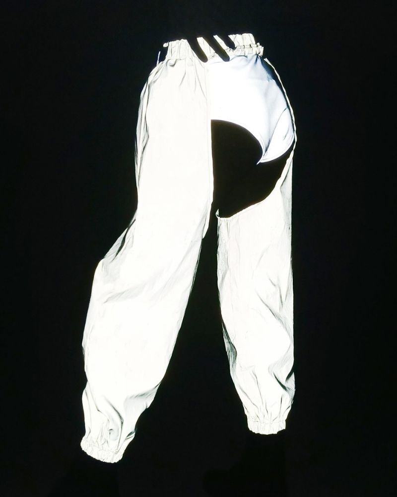 Pantalons Rave Lumineux dans le Noir - pantalons rave - Pantalons Rave Lumineux Noir avec Entrejambe Ouvert