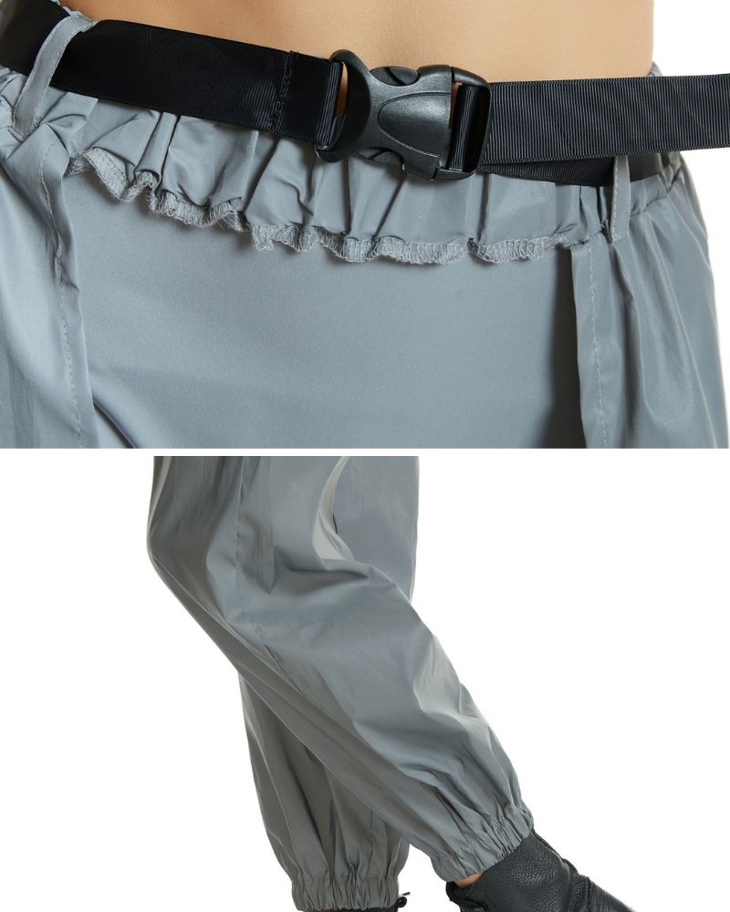 Pantalons Rave Lumineux dans le Noir - pantalons réfléchissants - Pantalons Rave Lumineux Noir avec Entrejambe Ouvert