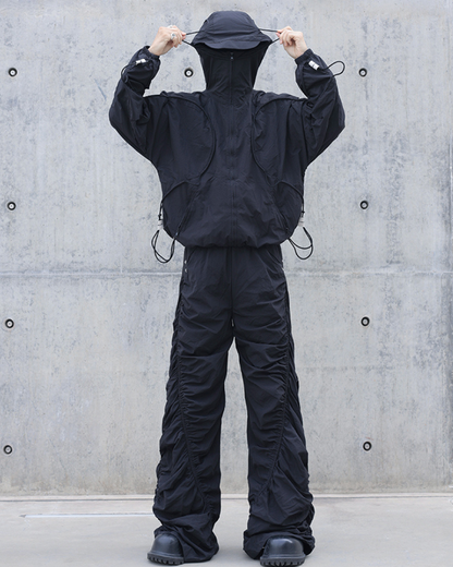 Pantalons Spirales Plissés Élégants -  plissés - Pantalons Spirales Plissés pour un Style Unique