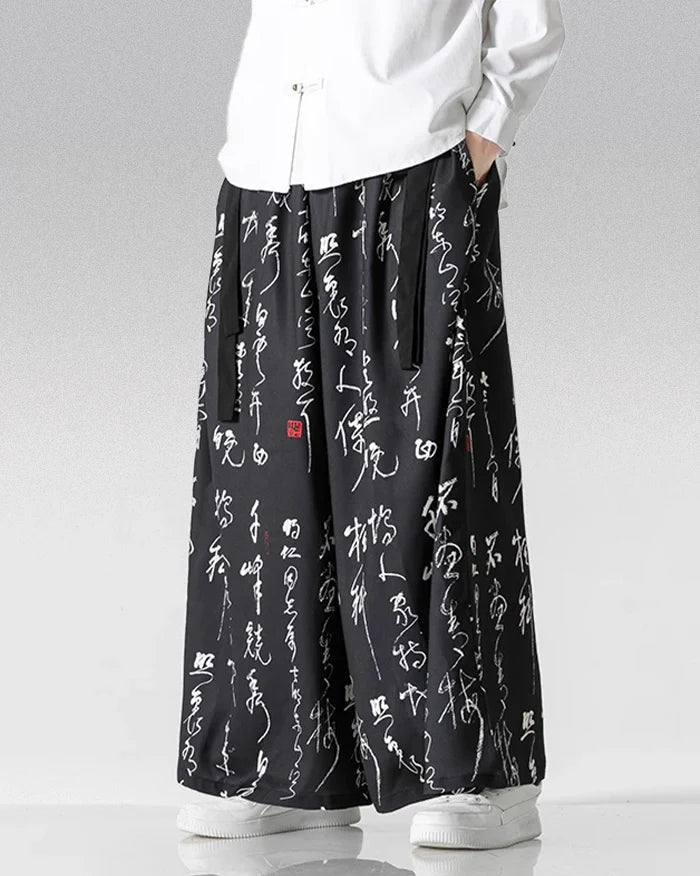 Pantalons Style Hakama Élégants -  design polyvalent - Pantalons Hakama Élégants en Polyester Confortables