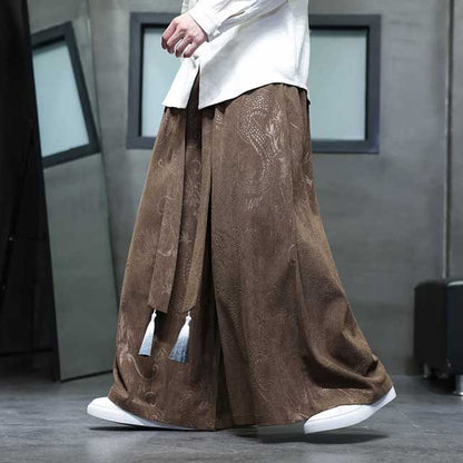 Pantalons Style Hakama Élégants -  confort urbain - Pantalons Style Hakama Larges pour un Confort Élégant