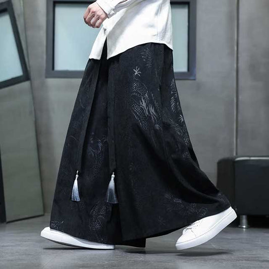 Pantalons Style Hakama Élégants - pantalons à jambes larges - Pantalons Style Hakama Larges pour un Confort Élégant