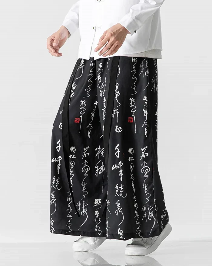 Pantalons Style Hakama Élégants -  tissu en polyester - Pantalons Hakama Élégants en Polyester Confortables
