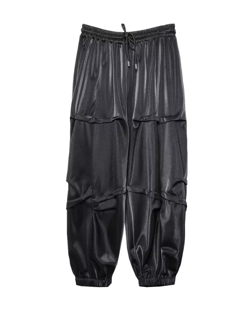 Pantalons Tapered Drapés Tendance -  pantalons confortables - Pantalons Tapered Drapés Noirs pour un Style Élégant