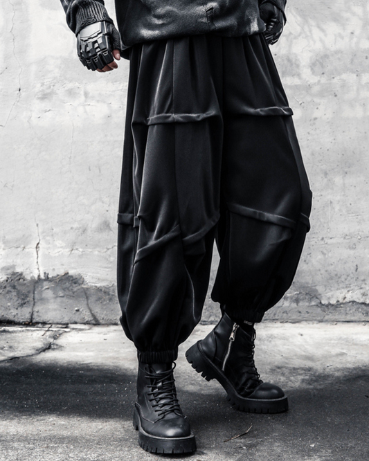 Pantalons Tapered Drapés Tendance - pantalons de mode - Pantalons Tapered Drapés Noirs pour un Style Élégant