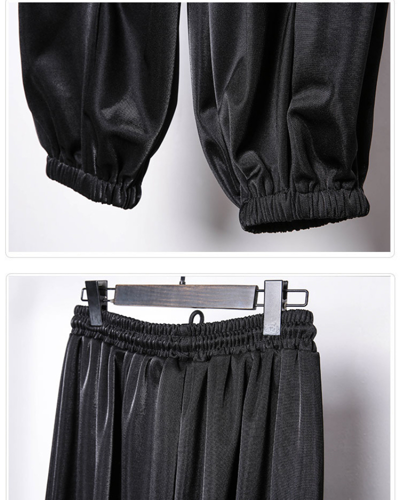 Pantalons Tapered Drapés Tendance - pantalons - Pantalons Tapered Drapés Noirs pour un Style Élégant