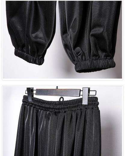 Pantalons Tapered Drapés Tendance - pantalons - Pantalons Tapered Drapés Noirs pour un Style Élégant