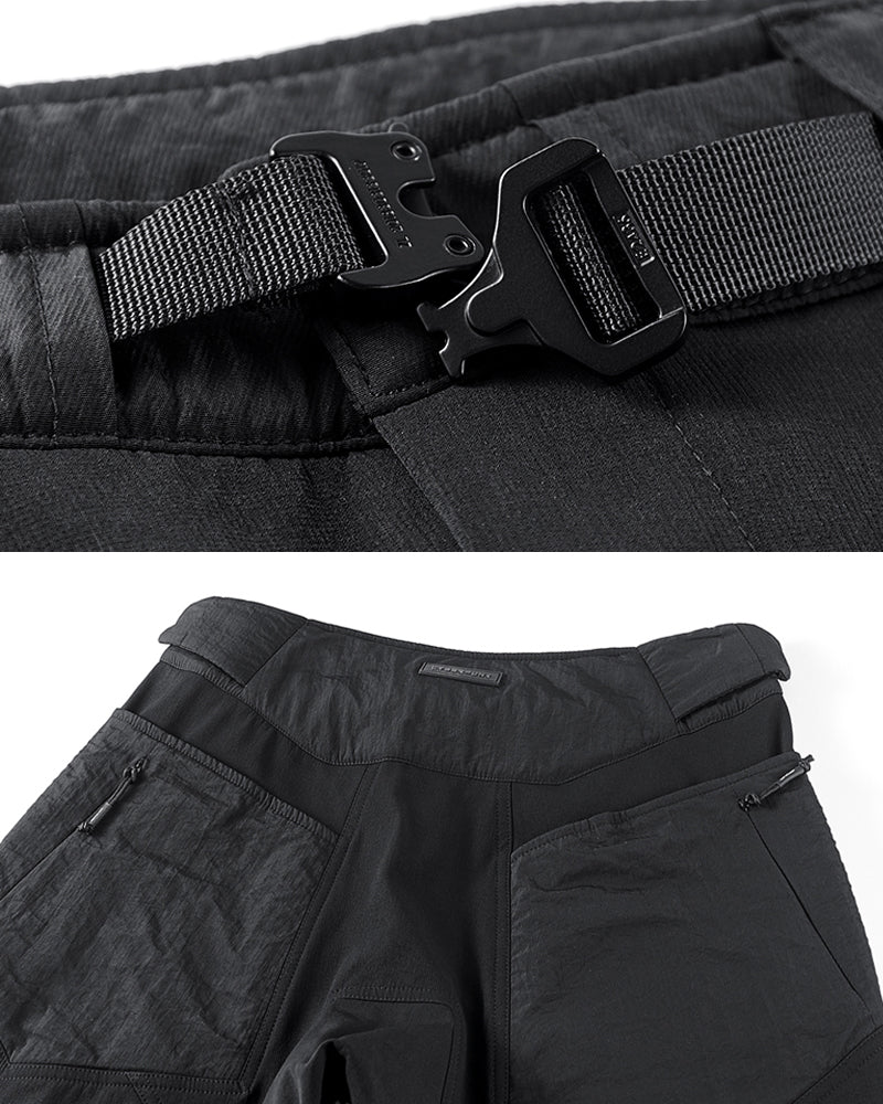 Pantalons Tech en Patchwork Dynamique -  style de rue - Pantalons Tech en Patchwork pour Style Urbain