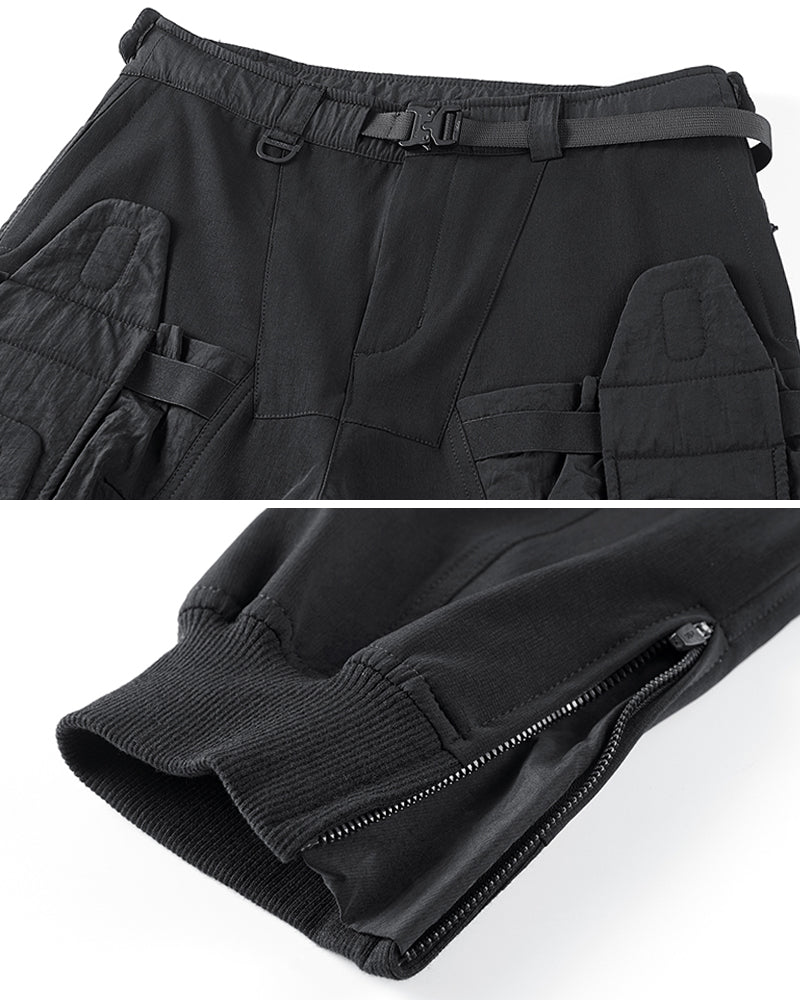 Pantalons Tech en Patchwork Dynamique -  techwear - Pantalons Tech en Patchwork pour Style Urbain