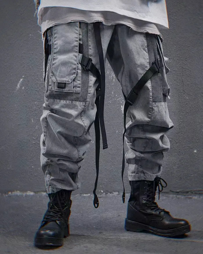 Pantalons Techwear Gris Élégants -  pantalons confortables - Pantalons Techwear Gris Élégants pour un Style Urbain